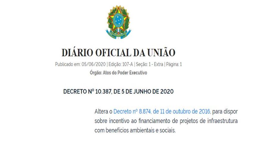 Novo Decreto estimula o desenvolvimento de projetos de infraestrutura com benefícios ambientais e sociais